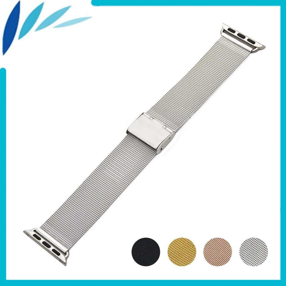 

Stainless Steel Watchband for iWatch Apple Watch / Sport / Edittion 38mm 42mm Strap Band Loop Wrist Belt Bracelet Black Silver