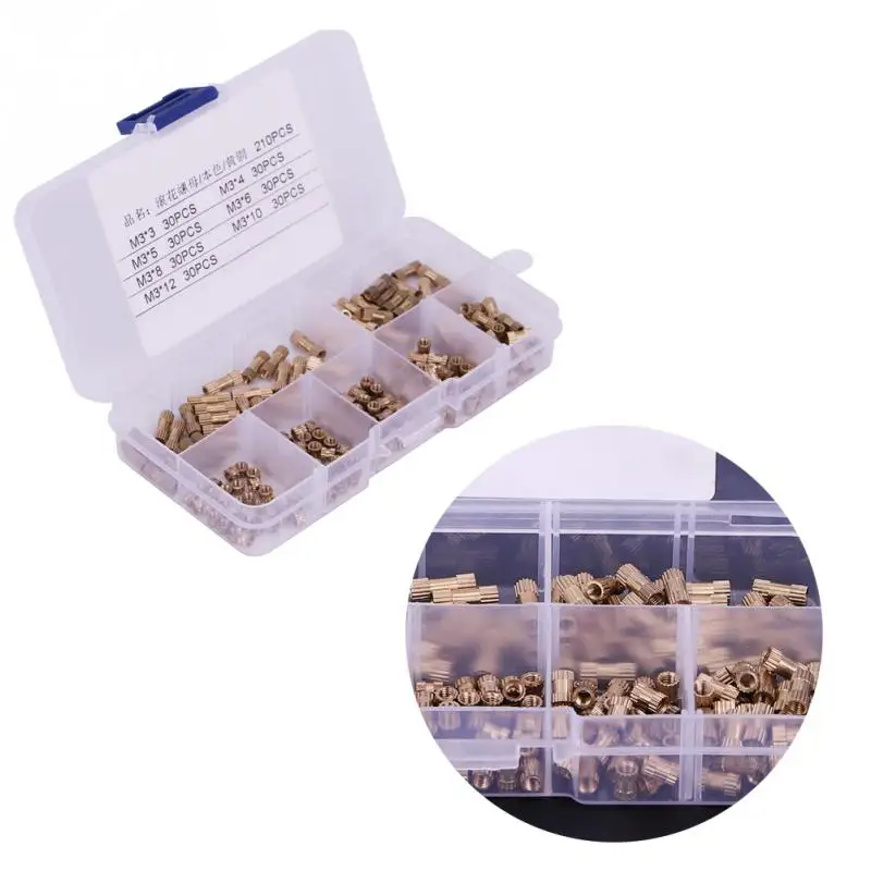 210Pcs M3 Knurled Nuts Round Insert Embedded Nut Injection Molding Braas insert nut Assortment Kit Fastener Wholesale
210Pcs M3 Knurled Nuts Round Insert Embedded Nut Injection Molding Braas insert nut Assortment Kit Fastener Wholesale