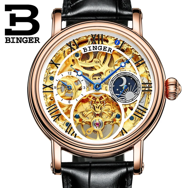 Tourbillon Automatic Watch Men Switzerland BINGER High end Mechanical Watch Sapphire Moon Phase Leather Strap Montre homme 2019
Tourbillon Automatic Watch Men Switzerland BINGER High end Mechanical Watch Sapphire Moon Phase Leather Strap Montre homme 2019