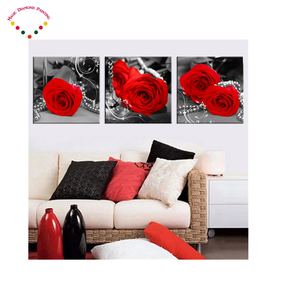 3 Pieces Red Black and White Rose Flower home decoration,5D Diamond Painting,Cross Stitch,3D,Diamond Mosaic,Diamond Embroidery
3 Pieces Red Black and White Rose Flower home decoration,5D Diamond Painting,Cross Stitch,3D,Diamond Mosaic,Diamond Embroidery