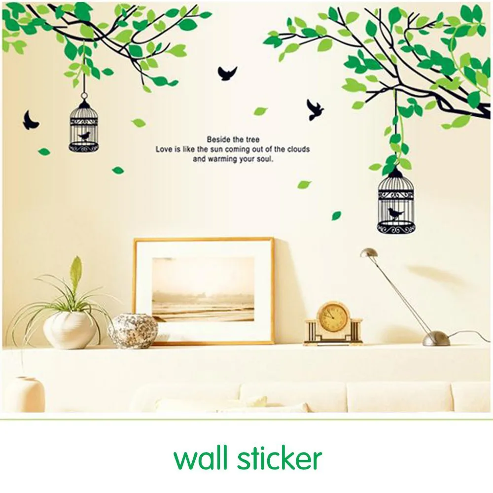 

Tree branch bird nest removable romantic wall sticker tv head sofa Decoration