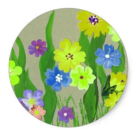 1.5inch Summer flower garden sticker fun floral