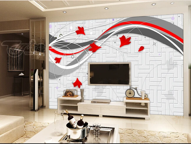 The latest custom 3D murals dynamic line flowers living room sofa TV wall bedroom background paper | Обустройство дома