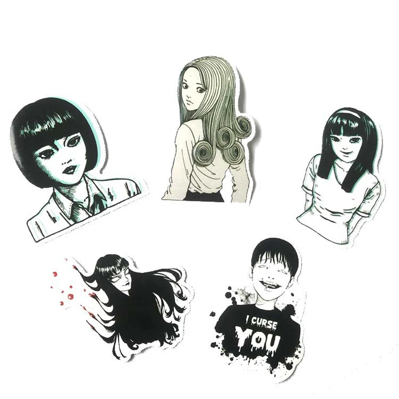 21 шт. наклейка Tomie Vengeance черно-белая для автомобиля ноутбука велосипеда мотоцикла