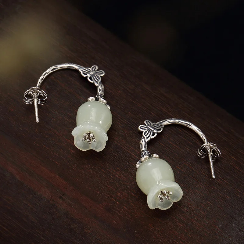 2018 Rushed Real Brinco S925 Pure Antique Mosaic And Tian Yu Jade Bell Orchid Butterfly Lady Ear Pendant Earrings Wholesale
2018 Rushed Real Brinco S925 Pure Antique Mosaic And Tian Yu Jade Bell Orchid Butterfly Lady Ear Pendant Earrings Wholesale