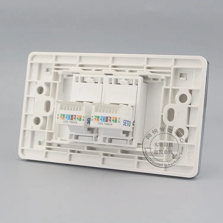 120x70 мм Настенная панель с 2 портами двойная RJ45 Cat6 сетевая Выходная панель Лицевая панель
120x70 мм Настенная панель с 2 портами двойная RJ45 Cat6 сетевая Выходная панель Лицевая панель