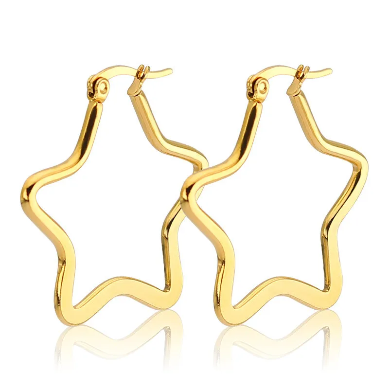Fashion Hollow Star Shaped Stainless steel Hoop Earrings For Women Punk Hip Hop Style Ear Jewelry Birthday Gifts 1 pair
Fashion Hollow Star Shaped Stainless steel Hoop Earrings For Women Punk Hip Hop Style Ear Jewelry Birthday Gifts 1 pair