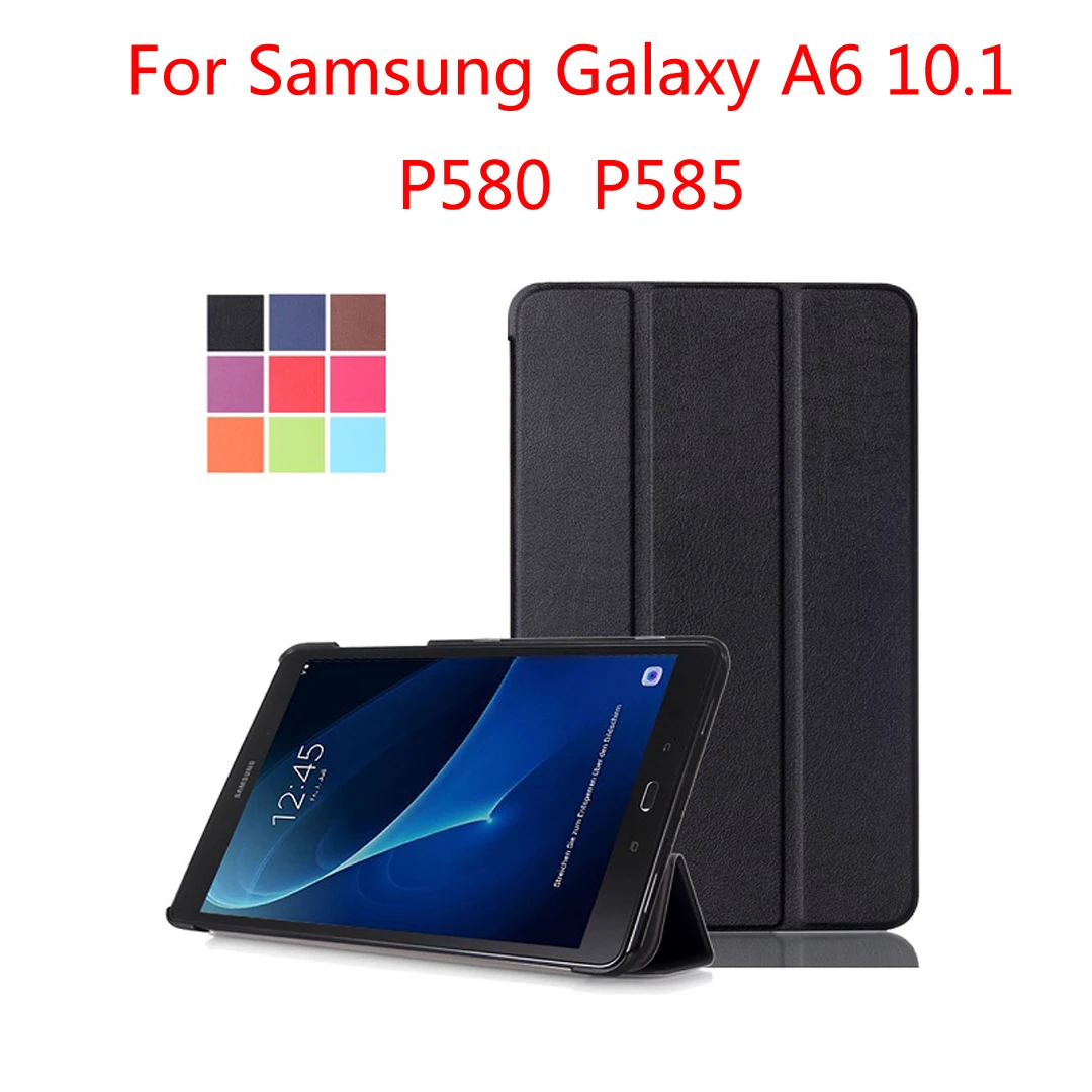 P580 P585 чехол для Samsung Galaxy Tab A6 10 1 дюймов Магнитный умный подставка SM с бесплатной