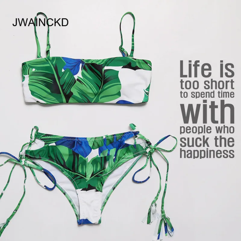 JWAINCKD Women Bikini Sexy Leaf Print Bandeau Bikini Set Beach Swimwear Push Up Padded Swimsuit Bathing Suit Bikini 2018 Mujer
JWAINCKD Women Bikini Sexy Leaf Print Bandeau Bikini Set Beach Swimwear Push Up Padded Swimsuit Bathing Suit Bikini 2018 Mujer