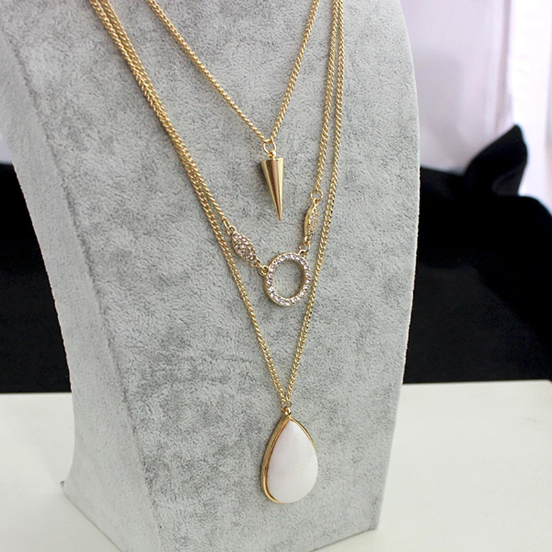 CHICVIE White Stone Pendant Necklace Gold Color Multilayer Necklace For Women Love Punk Style Statement Jewelry SNE160071
CHICVIE White Stone Pendant Necklace Gold Color Multilayer Necklace For Women Love Punk Style Statement Jewelry SNE160071