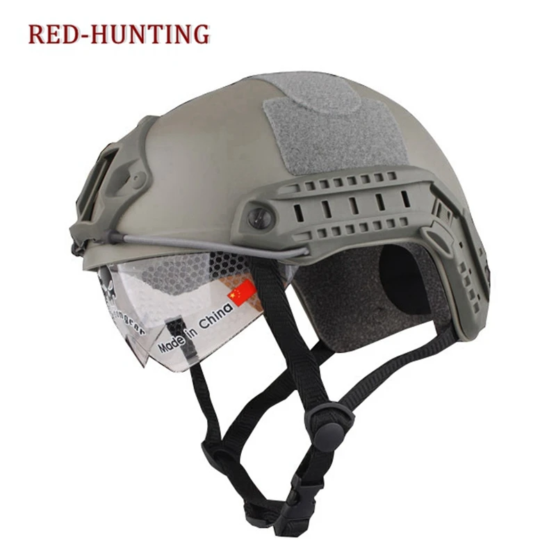 Тактические Легкие устойчивые материал Быстрый шлем очки военный страйкбол