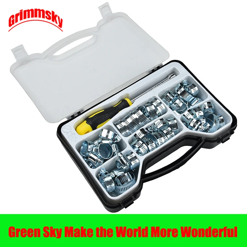 50PCS Steel Hex Driver Tool Hose Clamp Assortment Worm Drive Kit 6 Sizes Pipe Clamp
50PCS Steel Hex Driver Tool Hose Clamp Assortment Worm Drive Kit 6 Sizes Pipe Clamp