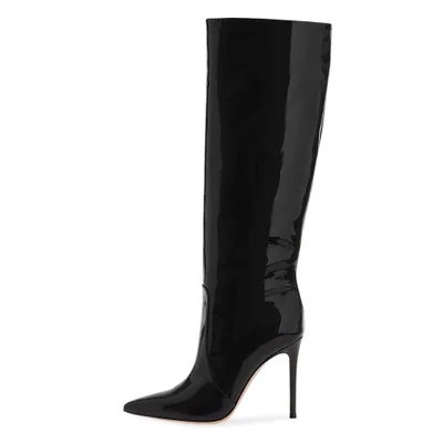 Classic Style Women Black Patent Leather Long Boots Elegant Pointed Toe High Thin Heel Knee High Booties Winter Dress Shoes
Classic Style Women Black Patent Leather Long Boots Elegant Pointed Toe High Thin Heel Knee High Booties Winter Dress Shoes