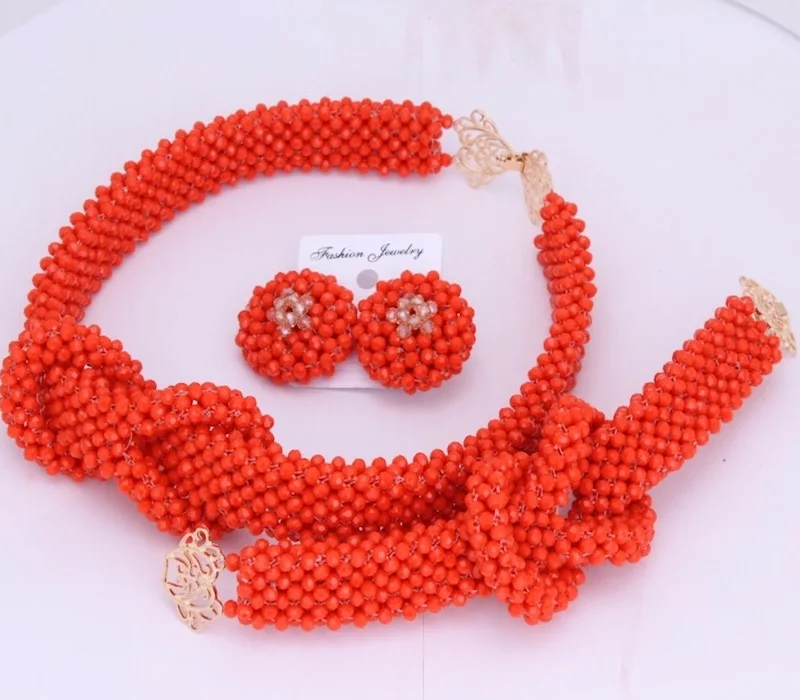 Orange Opaque Choker Design Nigerian African Wedding Beads Jewelry Sets African Costume Necklace Set For Brides Women 2018 Hot
Orange Opaque Choker Design Nigerian African Wedding Beads Jewelry Sets African Costume Necklace Set For Brides Women 2018 Hot
