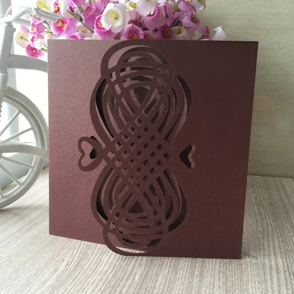 50pcs Laser Cut Shimmer paper pink Chinese Knot Wedding Invitation Card Carved Crafts Card Wedding Birthday Favor Greeting card
50pcs Laser Cut Shimmer paper pink Chinese Knot Wedding Invitation Card Carved Crafts Card Wedding Birthday Favor Greeting card