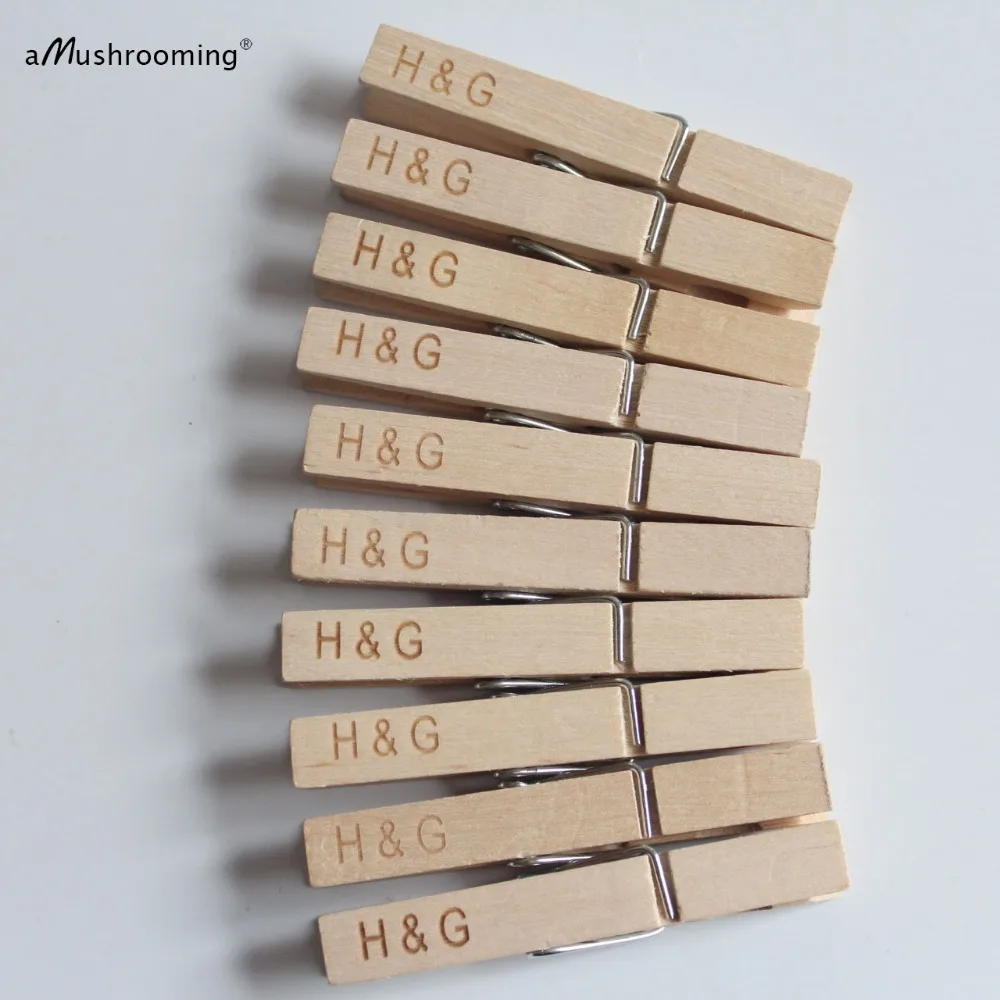 x50 Personalized Rustic Wedding Candy Buffet Clothes Pins Closure for Party Favor Bags Natural Wood Photo Banner Hanging Clips
x50 Personalized Rustic Wedding Candy Buffet Clothes Pins Closure for Party Favor Bags Natural Wood Photo Banner Hanging Clips