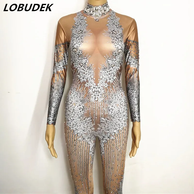 Fashion Printing Crystals Jumpsuit Female Costume Bar singer Dancer Team Pole dance stage outfit Star Party performance Bodysuit
Fashion Printing Crystals Jumpsuit Female Costume Bar singer Dancer Team Pole dance stage outfit Star Party performance Bodysuit