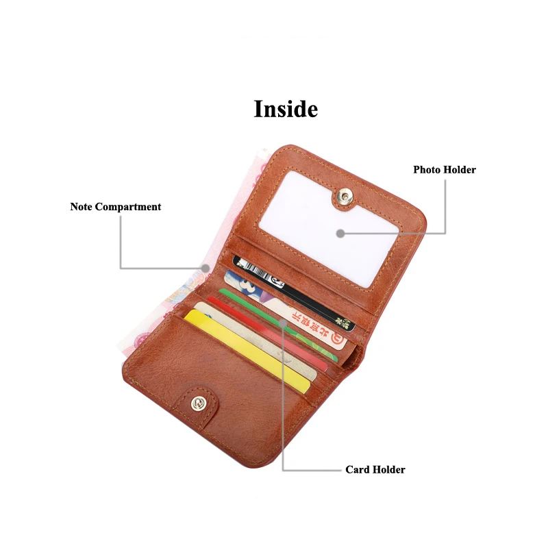 Lomelobo Vintage Oil wax cowhide Women's Genuine Leather Short wallet Women buckle Female Wallets with Zipper Coin Purses DK7119
Lomelobo Vintage Oil wax cowhide Women's Genuine Leather Short wallet Women buckle Female Wallets with Zipper Coin Purses DK7119