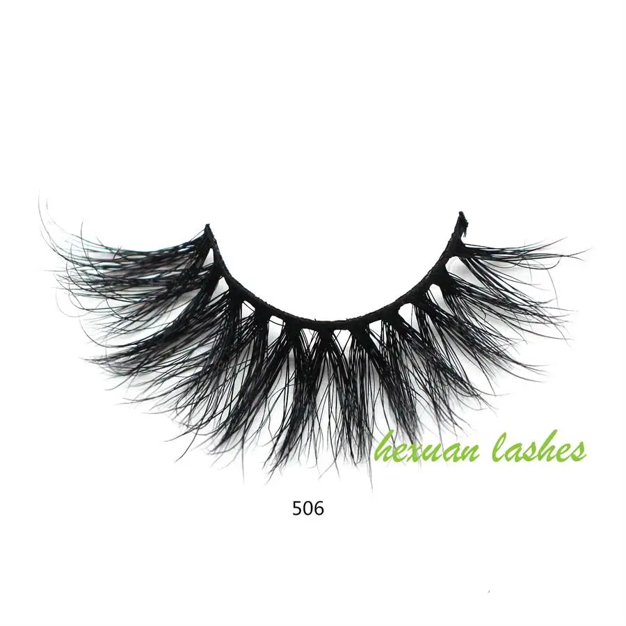 

HEXUAN 5D Mink 25mm lashes with Custom Packaging Boxes super long cruelty free mink lashes long mink hair eyelashes