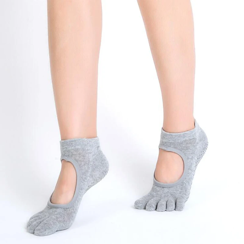 Женские носки для йоги с открытой спиной пятью пальцами фитнеса занятий спортом