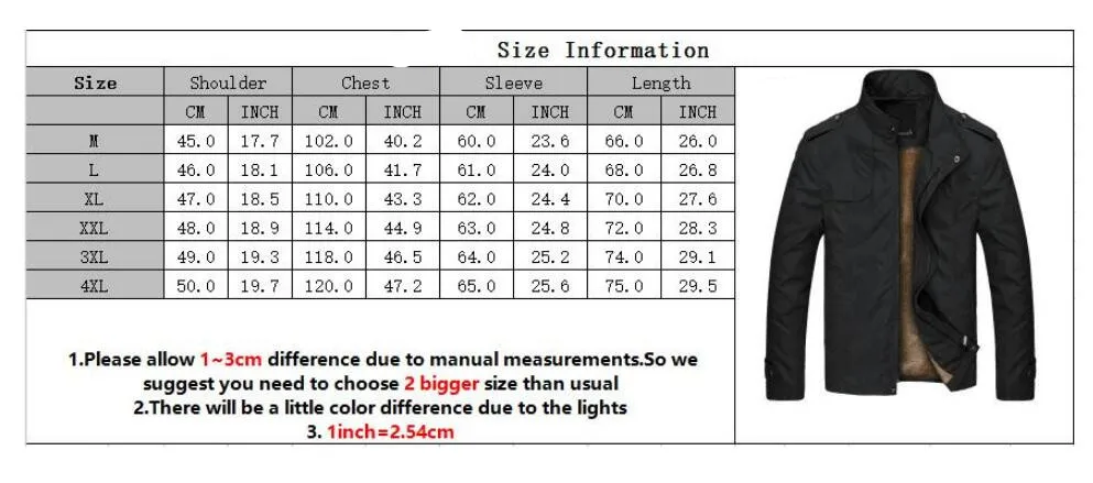 Loldeal Men Fleece Thick Warm Windbreaker JacketsWinter Bomber Jacket Male Casual Solid Slim Fit Business Jacket
Loldeal Men Fleece Thick Warm Windbreaker JacketsWinter Bomber Jacket Male Casual Solid Slim Fit Business Jacket