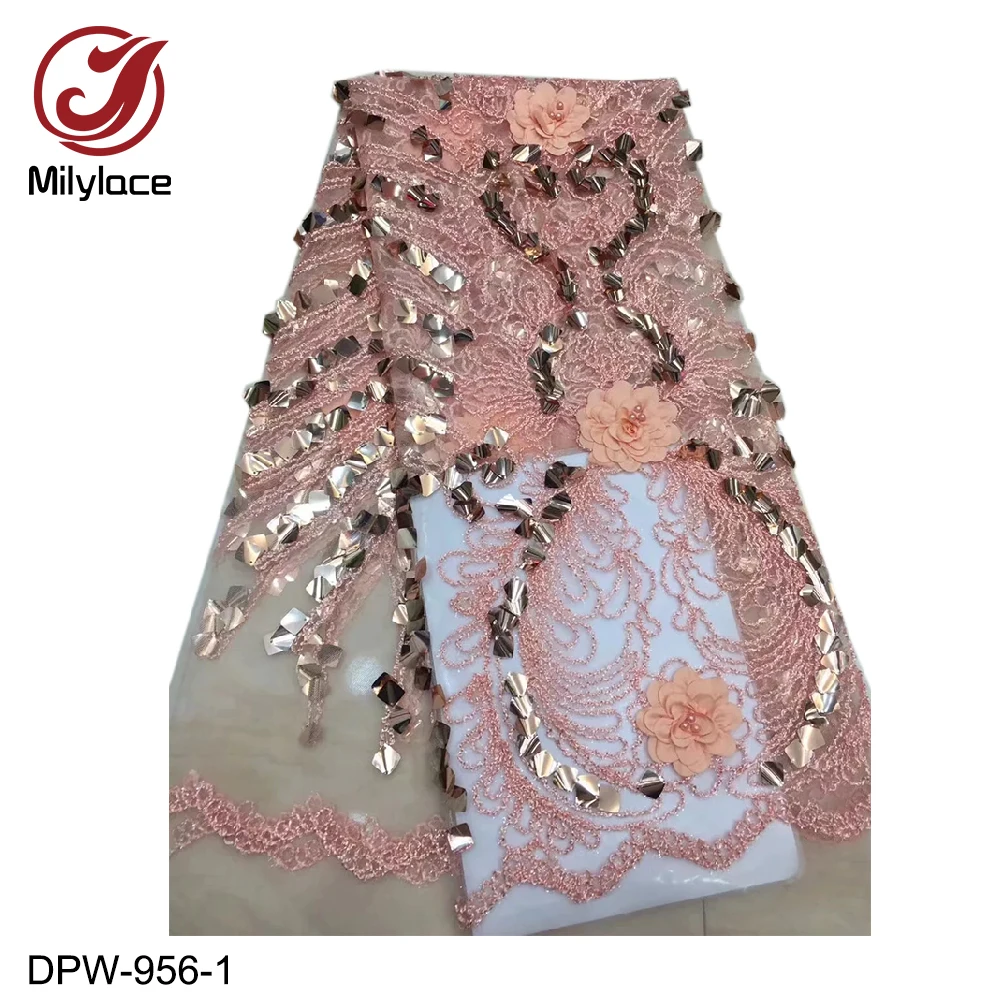 3D Flower Lace Embroidered Fabric with Beaded French Laces Fabrics Quality Tulle French Nigerian Lace Applique Dress DPW-956
3D Flower Lace Embroidered Fabric with Beaded French Laces Fabrics Quality Tulle French Nigerian Lace Applique Dress DPW-956