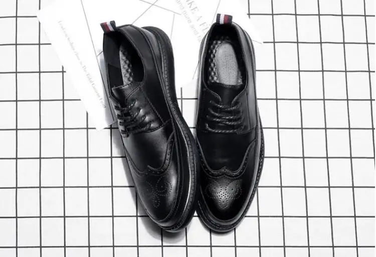 Pointed Toes Shoes Men Lace-Up Smart Casusl Carved Genuine Leather Soft Sole Male Brogue Platform Height Increasing Dress Shoes
Pointed Toes Shoes Men Lace-Up Smart Casusl Carved Genuine Leather Soft Sole Male Brogue Platform Height Increasing Dress Shoes