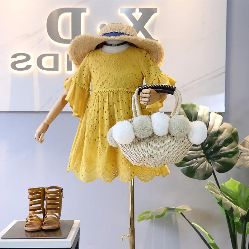 Children Clothes Girls Dress Summer Yellow Cotton Flare Sleeve Embroidery Princess Dress Fashion Kids Party Costume Kids Dress
Children Clothes Girls Dress Summer Yellow Cotton Flare Sleeve Embroidery Princess Dress Fashion Kids Party Costume Kids Dress