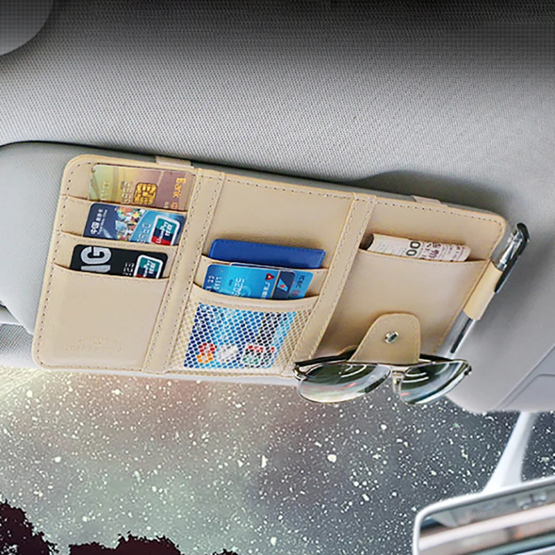 Car Ticket Card Organizer Storage Bag For Car Sun Visor Mount PU Leather Pocket Pen Holders In Car Accessories Automobile Pouch
Car Ticket Card Organizer Storage Bag For Car Sun Visor Mount PU Leather Pocket Pen Holders In Car Accessories Automobile Pouch