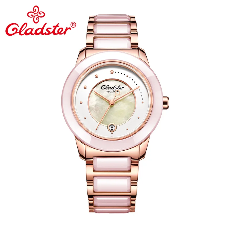 

Gladster Luxury Japan MIYOTA 2115-6H Ceramic Lady Wristwatch Sapphire Crystal Women Watch Stainless Steel Quartz Female Clock