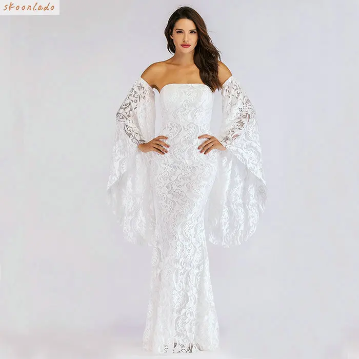 Women Summer Formal Party Backless Wedding Elegant Dress Lace Strapless White Lady Full Good Celebrating Dating Married Clothes
Women Summer Formal Party Backless Wedding Elegant Dress Lace Strapless White Lady Full Good Celebrating Dating Married Clothes