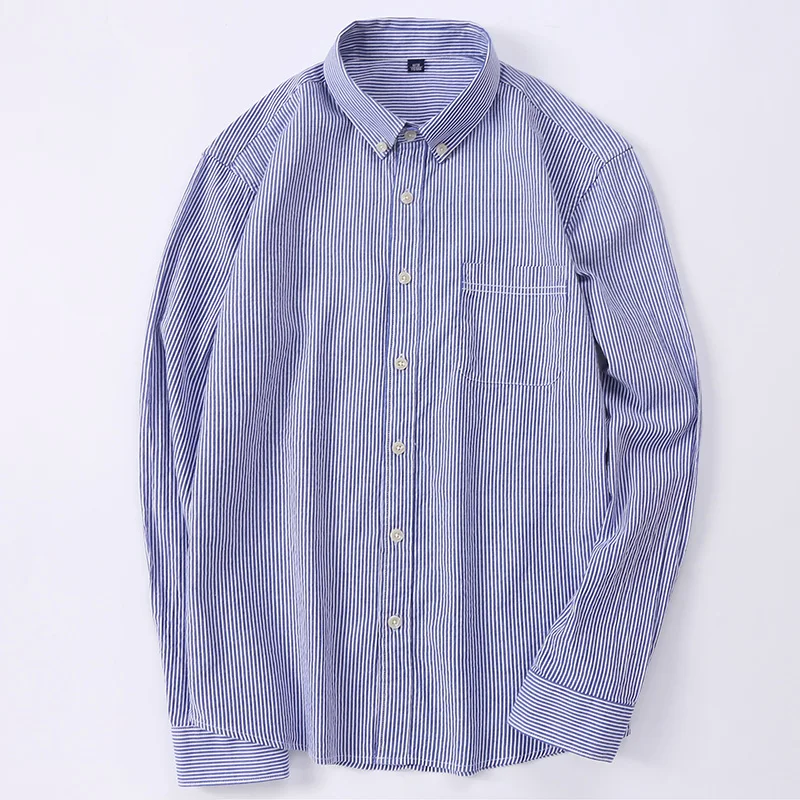 GREVOL High Quality 100% Cotton Men's Classic Striped Shirts Long Sleeves Dress Shirts Mens Literary Style Clothing
GREVOL High Quality 100% Cotton Men's Classic Striped Shirts Long Sleeves Dress Shirts Mens Literary Style Clothing