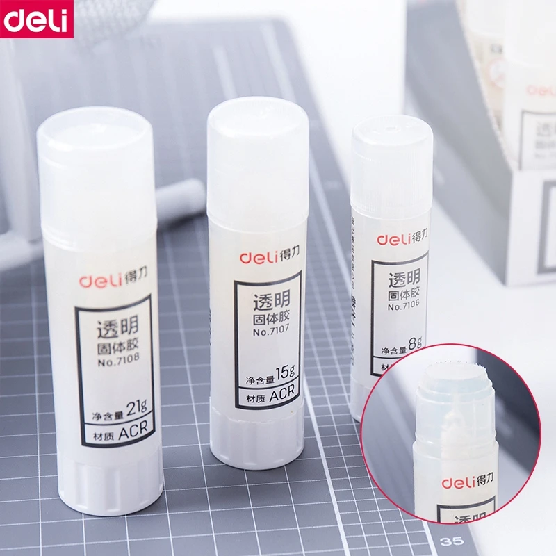 1 шт. Deli 7106 новый тип ACR твердый клей-карандаш 8 г прозрачный для дома школы