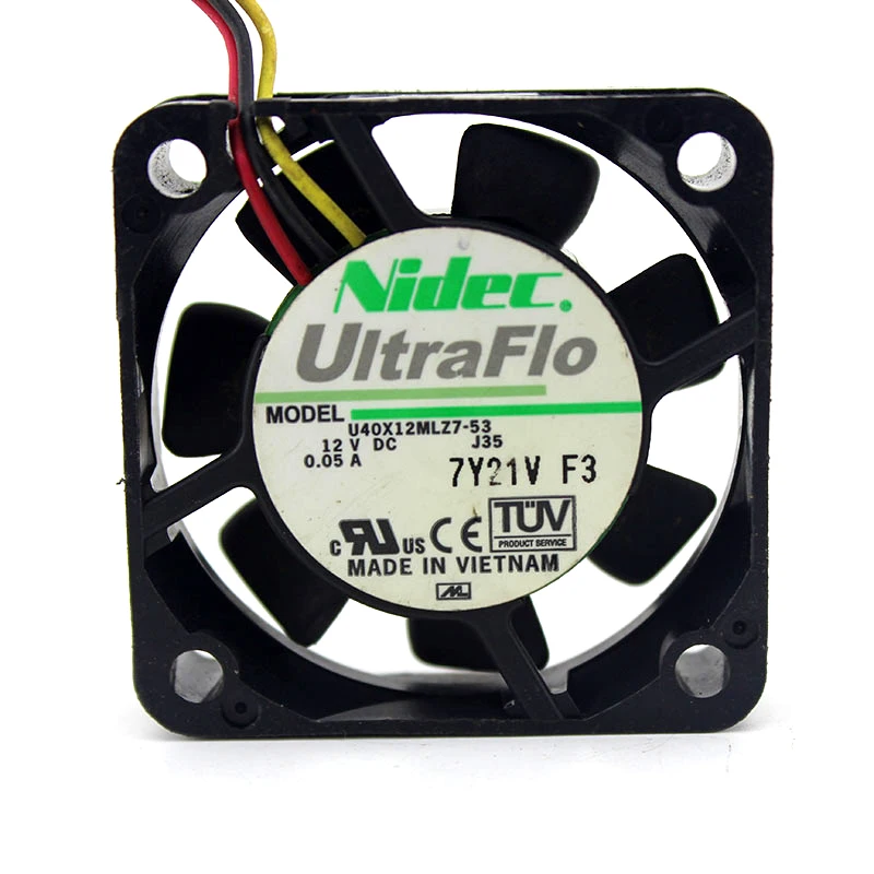 Оригинальный для Nidec U40X12MLZ7 53 4 см 40*40*10 мм 4010 DC 12V 0.05A 3 линии Сервер вентилятор