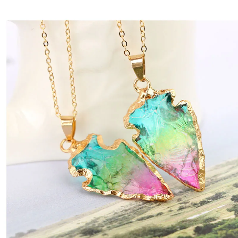 Rainbow Natural Stone Pendant Necklace Colorful Irregular Crystal Stone Necklaces for Women
Rainbow Natural Stone Pendant Necklace Colorful Irregular Crystal Stone Necklaces for Women