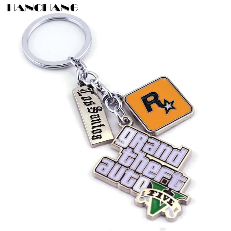 Брелок для ключей с несколькими подвесками PS4 Xbox PC брелок игры GTA V Grand Theft Auto 5 фанов