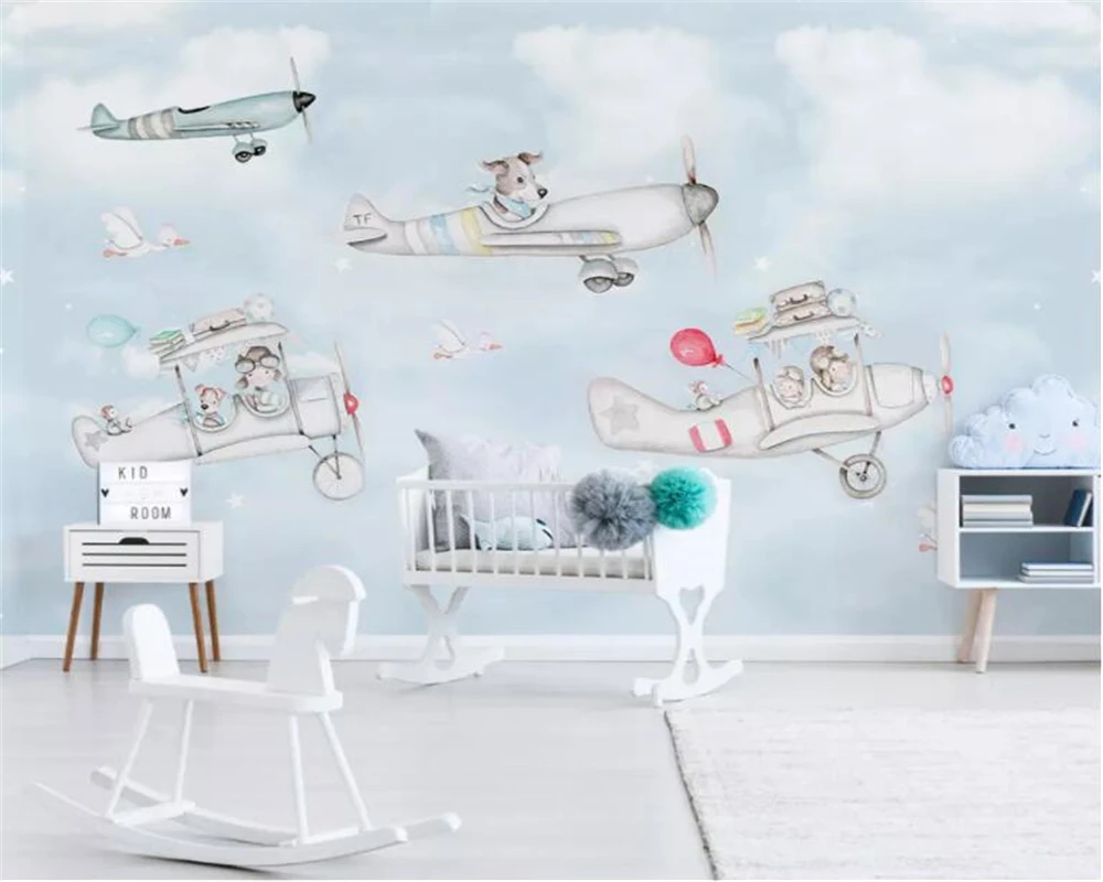 Custom photo wallpaper mural Hand Painted cartoon animal airplane puppy children room background wall 3d wallpaper
Custom photo wallpaper mural Hand Painted cartoon animal airplane puppy children room background wall 3d wallpaper
