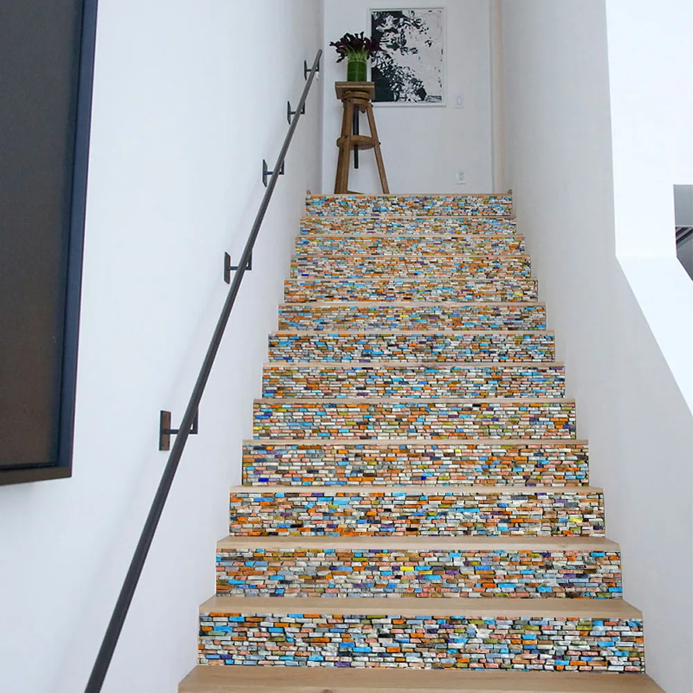 6pcs/set 18cm x 100cm Colored Stones Style Stairs Decoration Wallpaper Art Pegatinas De Pared Home Decor Mural LT003
6pcs/set 18cm x 100cm Colored Stones Style Stairs Decoration Wallpaper Art Pegatinas De Pared Home Decor Mural LT003