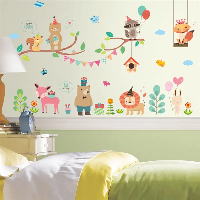 Forest Jungle Wild Animals Wall Sticker For Kids Rooms Wall Decal Mural Shop Store Window Home Decor New Year Gift
Forest Jungle Wild Animals Wall Sticker For Kids Rooms Wall Decal Mural Shop Store Window Home Decor New Year Gift