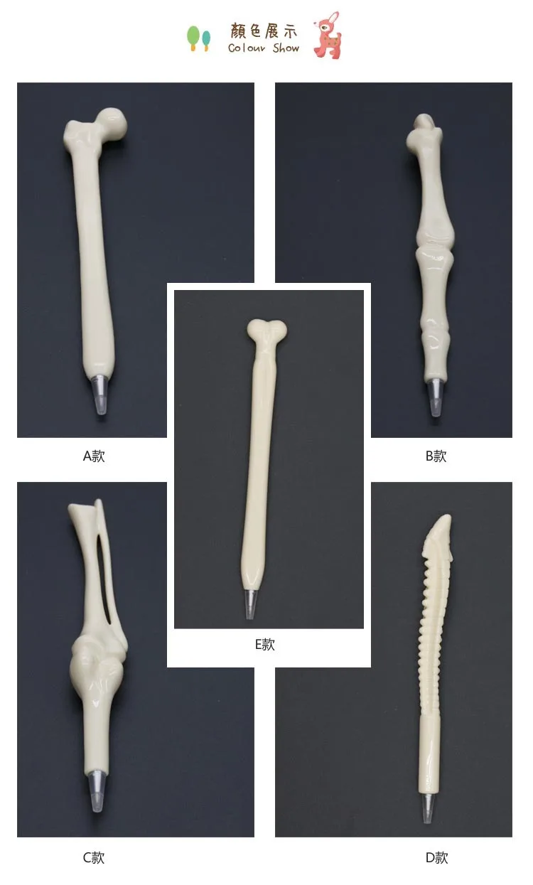 40 шт./лот Реалистичная пластиковая шариковая ручка с косточками цена для