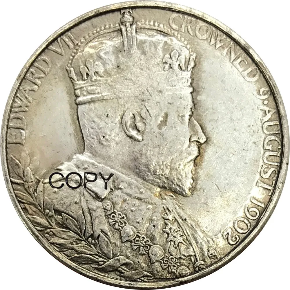 Английские медали Edward VII коронации 1902 посеребренные или латунные металлические или Rred медные металлические копии монет
Английские медали Edward VII коронации 1902 посеребренные или латунные металлические или Rred медные металлические копии монет