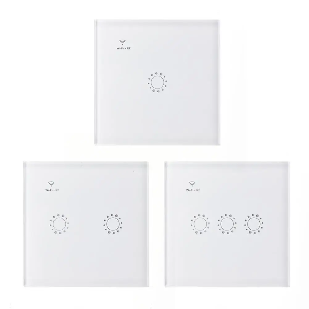 Wi Fi + RF433 переключатель с сенсорным экраном настенный выключатель света 1/2/3