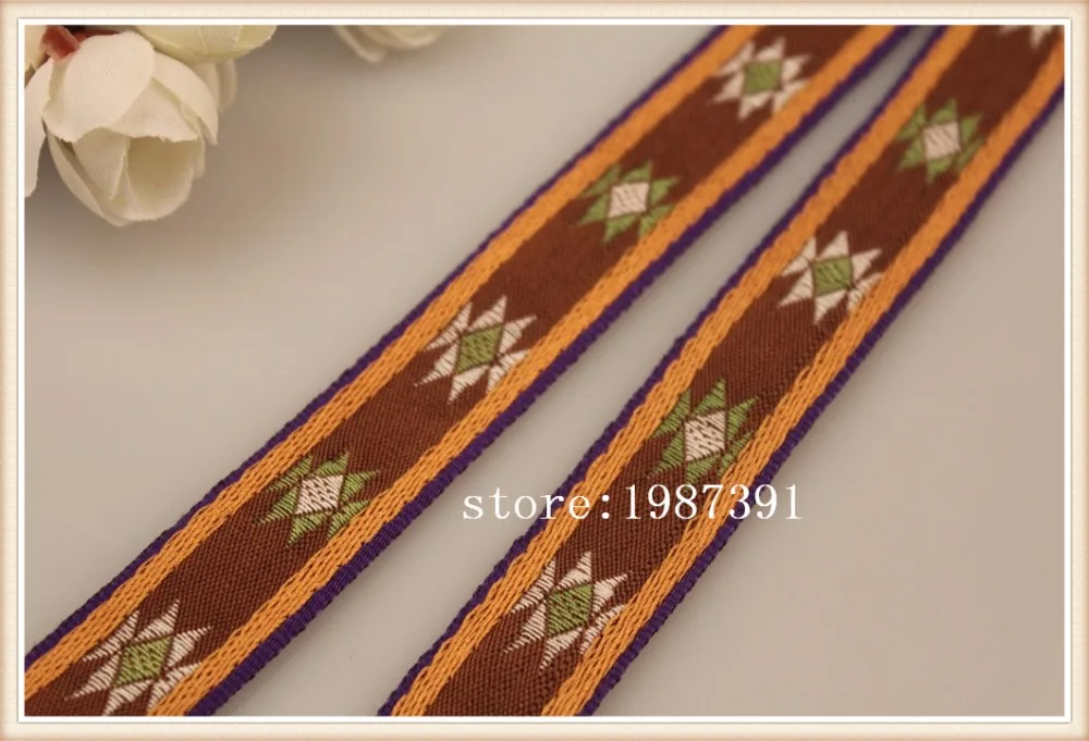 10yards/lots wide 2m cotton thread Woven Jacquard Ribbon Geometric pattern brown background LS-5446
10yards/lots wide 2m cotton thread Woven Jacquard Ribbon Geometric pattern brown background LS-5446