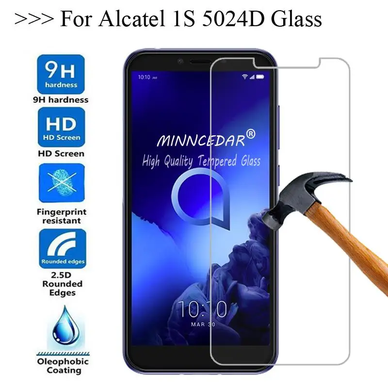 Фото Закаленное стекло Alcatel 1 S 2019 5024D для 5024 5024Y 5024K Защитная пленка экрана чехол