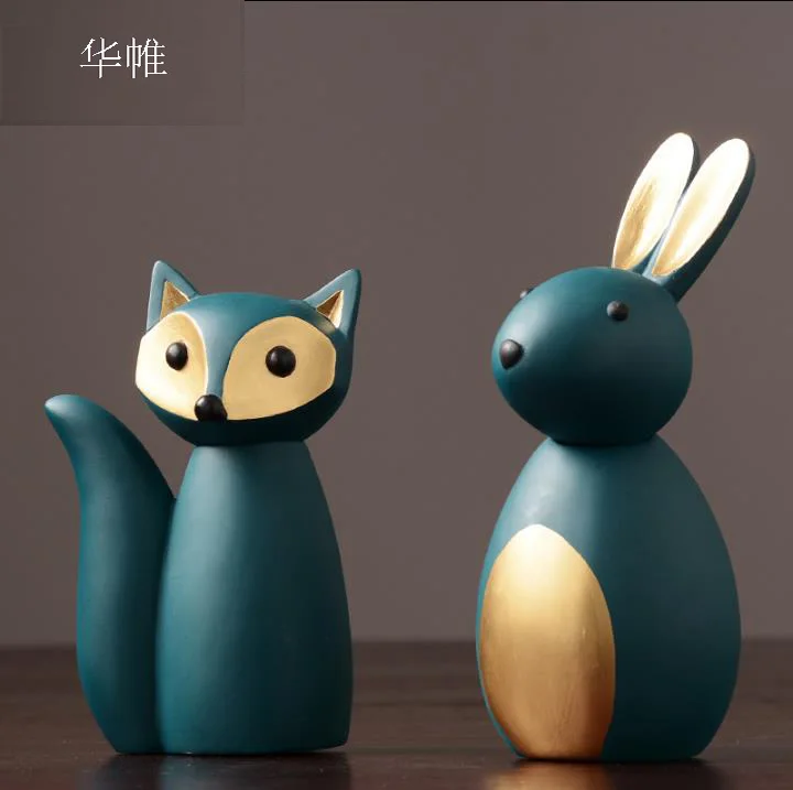 Modern creative resin rabbit fox statue home decorations, art deco ornaments, handicrafts, abstract resin animal sculpture
Modern creative resin rabbit fox statue home decorations, art deco ornaments, handicrafts, abstract resin animal sculpture