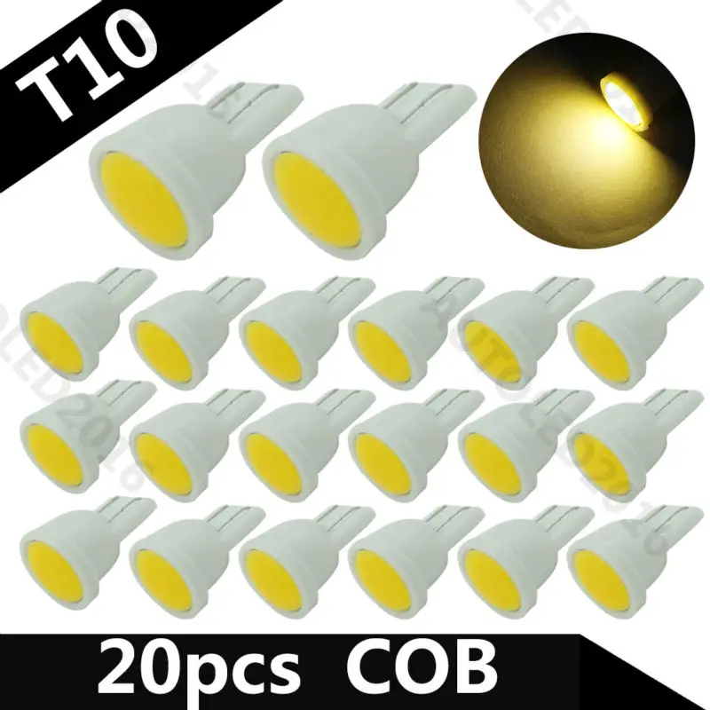 20pcs Warm white Ceramic Car Interior LED T10 COB W5W Wedge Door Instrument Side Bulb Lamp Car
20pcs Warm white Ceramic Car Interior LED T10 COB W5W Wedge Door Instrument Side Bulb Lamp Car