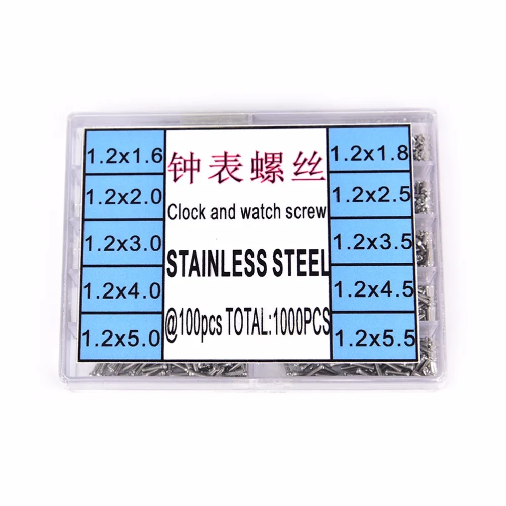 Thickness 1.2mm Stainless Steel Assorted Screws Jewelry Watch Tools For Repairs Watch 10 Sizes Jewelry Watch Repair Tool Kit
Thickness 1.2mm Stainless Steel Assorted Screws Jewelry Watch Tools For Repairs Watch 10 Sizes Jewelry Watch Repair Tool Kit