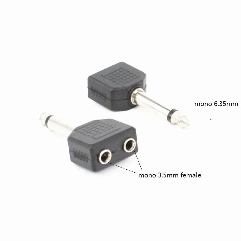 10pcs/Lot Mono 6.35mm Male Plug to Dual 3.5mm Female Mono Audio Splitter Adapter
10pcs/Lot Mono 6.35mm Male Plug to Dual 3.5mm Female Mono Audio Splitter Adapter