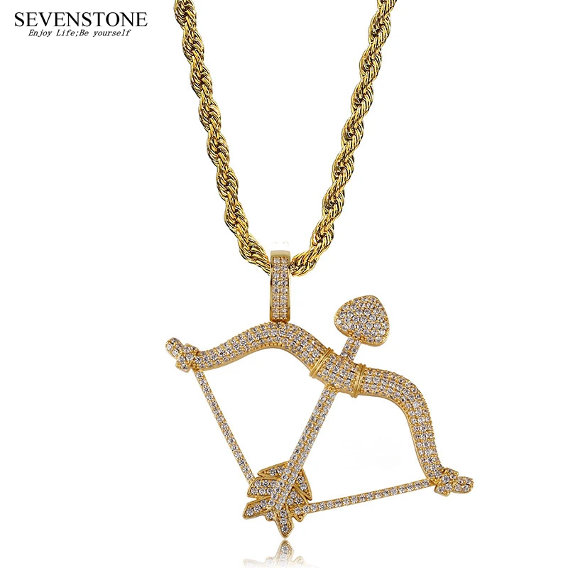 SEVENSTONE 2019 New Copper Micro-inlay Zircon Cupid's Arrow Pendant for Women Jewelry Fashion Hip Hop Charm Men Necklace Pendant
SEVENSTONE 2019 New Copper Micro-inlay Zircon Cupid's Arrow Pendant for Women Jewelry Fashion Hip Hop Charm Men Necklace Pendant