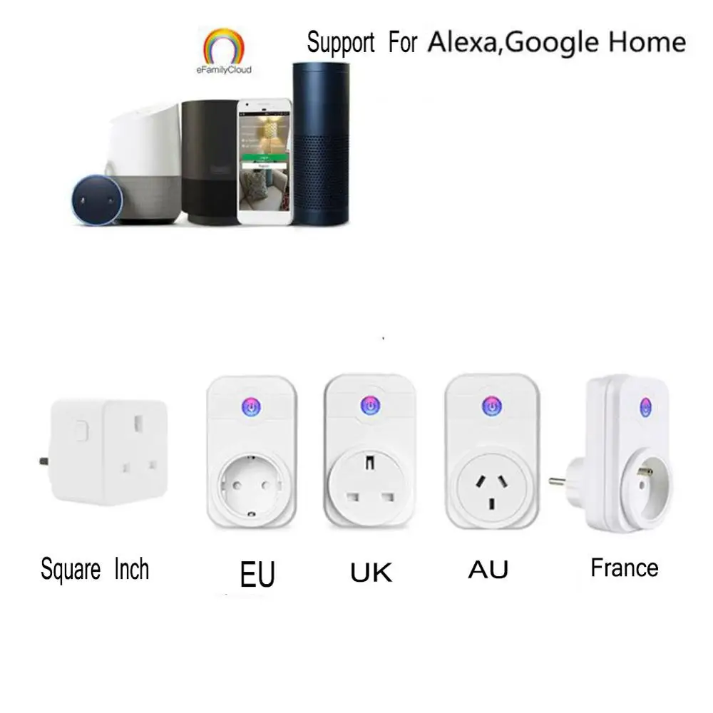1 шт AU/FR/ЕС/Великобритания Plug умная вилка Wi Fi светодиодный свет Дисплей Max250V для